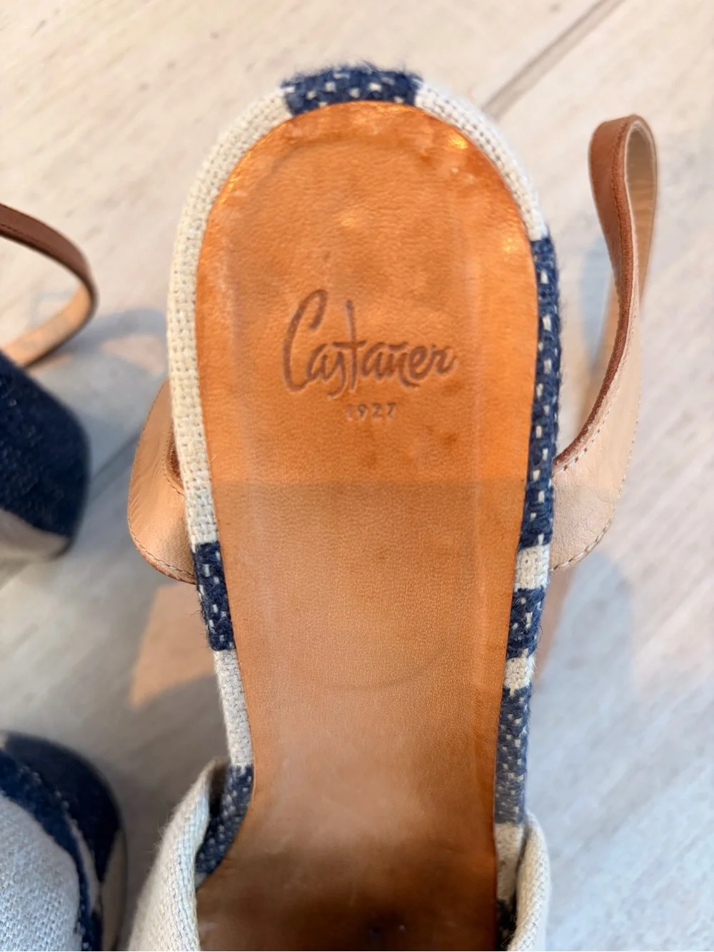 Castaner Navy & Natural Striped Knot Espadrille Wedges - Picture 5 of 5